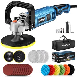 Buffer Polisher Kit for Car - 6/7 Inch Rotary 1600w Polisher Buffer Waxer,7 Variable Speed 1000-3500rpm,Detachable Handle Buffing Machine for Car, Boat Sanding, Polishing Waxing, Blue 2