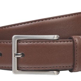 LINDENMANN Men's Leather Belt, Cowhide XL, in 3 Colours, Medium Brown/Navy/Grey, brown, 110