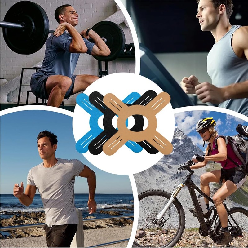CAVLA 12pcs Precut Kinesiology Tape for Knees,Breathable Precut Sports Athletic