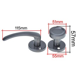 Aqbau® Door Handle with Door Knob & Rosette BB | Button Push | Door Knob | Knob (Gold)