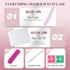 SXVME Uñas Postizas De Gel Suaves Reutilizables Color Frambuesa Almendra