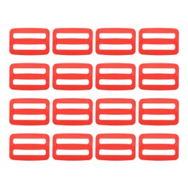 SUIKIHUM 16 Pack Plastic Slide Buckle, 2 Inch Tri-Glide Slider, Tri-Ring Adjusters Webbing Slider for Backpack Strap Dog Collar, Red