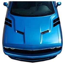 Clausen's World 4 Inch Fender Hood Hash Mark Bars Vinyl Rally Racing Stripes, Fits Challenger, Both Sides, Green