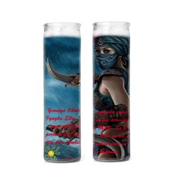 Santeria Collectiion Yemaya Okute Ocute Set de 2 o 4 Velas Veladoras Candles 8" Alto con Imagen a Color (2)
