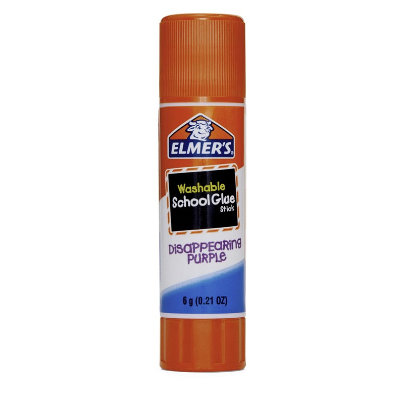 Elmer's Disappearing Purple School Glue, Washable, 6 Pack, 0.21-ounce sticks