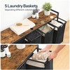 HOOBRO Laundry Sorter 5 Sections, Laundry Hamper with Wheels, 5