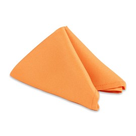 Polyester Cloth Napkins - Washable Soft Table Linens - Durable & Elegant for Dining, Restaurants, Weddings, Events, Rentals, Banquets, & Parties - Premium Quality Set of 10, Orange, 17"x17"