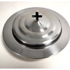 Silver Polished Steel Communion Bread Tray Plate W/Cover for Churches,Stackable