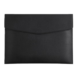 DEVENTORZ A4 File Folder, PU Leather, Document Case, Waterproof, Large Capacity, Button Closure, Thin, Business, Document Storage, Document Case, Office, Document Organization, Unisex (Soft Leather