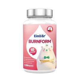 EinBär BurnForm 10 fach Pflanzenextrakte für den Stoffwechsel – Grüner Tee (EGCG), Kurkuma, L-Carnitin – Hochdosiert & vegan – Ohne Zusatzstoffe in Deutschland produziert