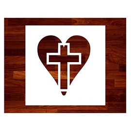 Cross and Heart ~ Stencil ~ Multiple Sizes ~ Custom Stencil