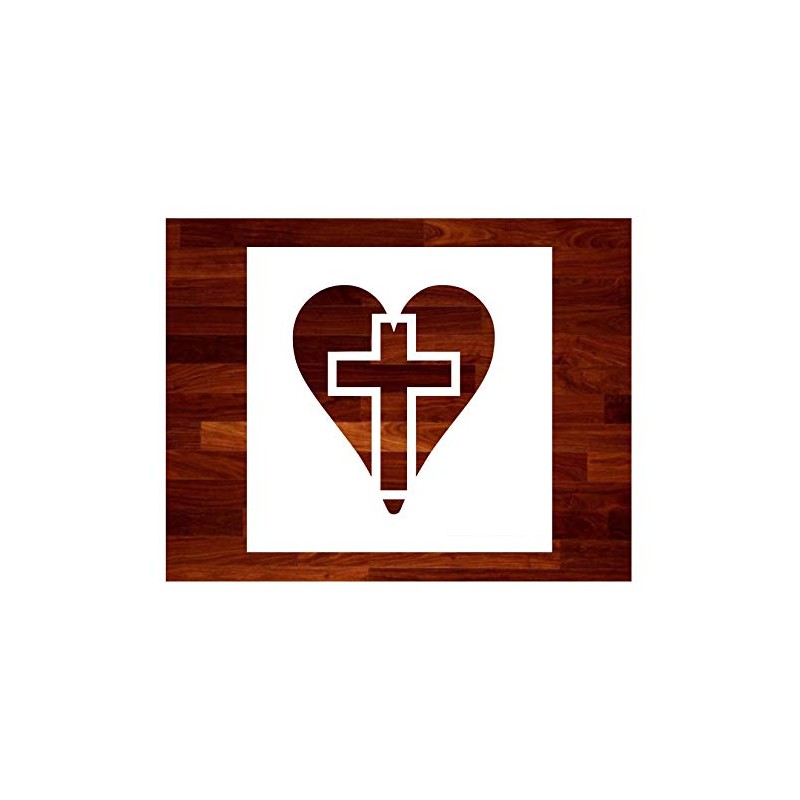Cross and Heart ~ Stencil ~ Multiple Sizes ~ Custom