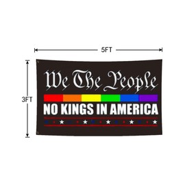 JOLCAHEU No Kings In America Flag 3x5FT,Flags with 2 Brass Grommets,Durable Polyester. (B, 3x5ft)