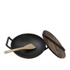 Home VSS Cast Iron， Pre-Seasoned Wok 12.5" With Wood Spatula