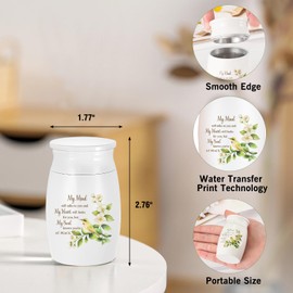 3 Inches Mini Urns Small Ashes Keepsake Urns for Human Ashes Bird Mini Urns for Human Ashes Aluminum Memorial Small Urn Ashes Holder Mini Cremation Urns