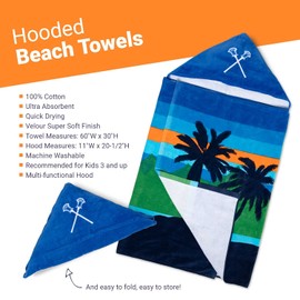 ChalkTalkSPORTS Guys Lacrosse Premium Hooded Beach Towel | Rather Be Playing Lacrosse