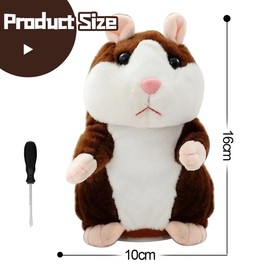 Wishstar Talking Hamster, Talking Hamster, Talking and Repeating Children's Soft Toys, Plush Hamster Toy, Suitable for Children's Interaction, Children's Birthday Gift (Dark Brown)