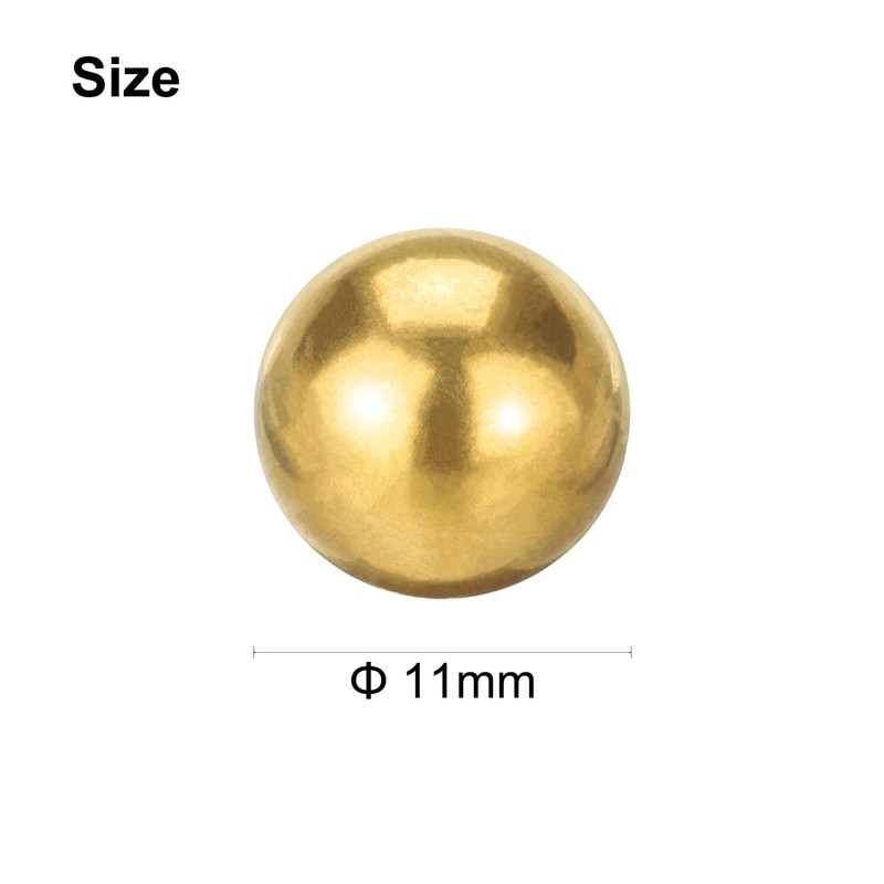 sourcing map 20 Pcs Precision Solid Brass Bearing Balls 10mm