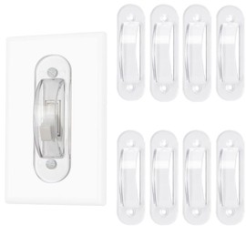 Lisol Wall Switch Guards Plate Covers Child Safety Home Decor (8 Pack), Clear - Keeps Light Switch ON Or Off Prevent Accidental Device Turn On or Off