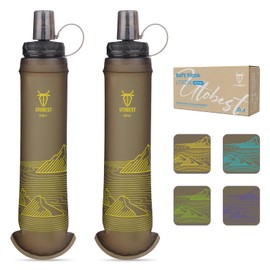 UTOBEST Weiche Wasserflasche, 500 ml, 2 Stück, TPU, faltbar, 42 mm Öffnung, BPA-frei, leicht zu reinigen, Hand-Trinkflasche zum Wandern, Radfahren, Klettern, Marathon