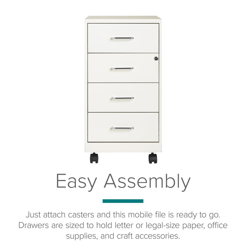 Hirsh Industries 18" Deep 4 Drawer Steel Mobile Storage Cabinet