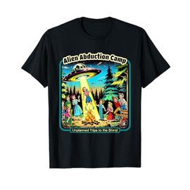 Funny Vintage Alien Abduction Camp UFO Alien T-Shirt