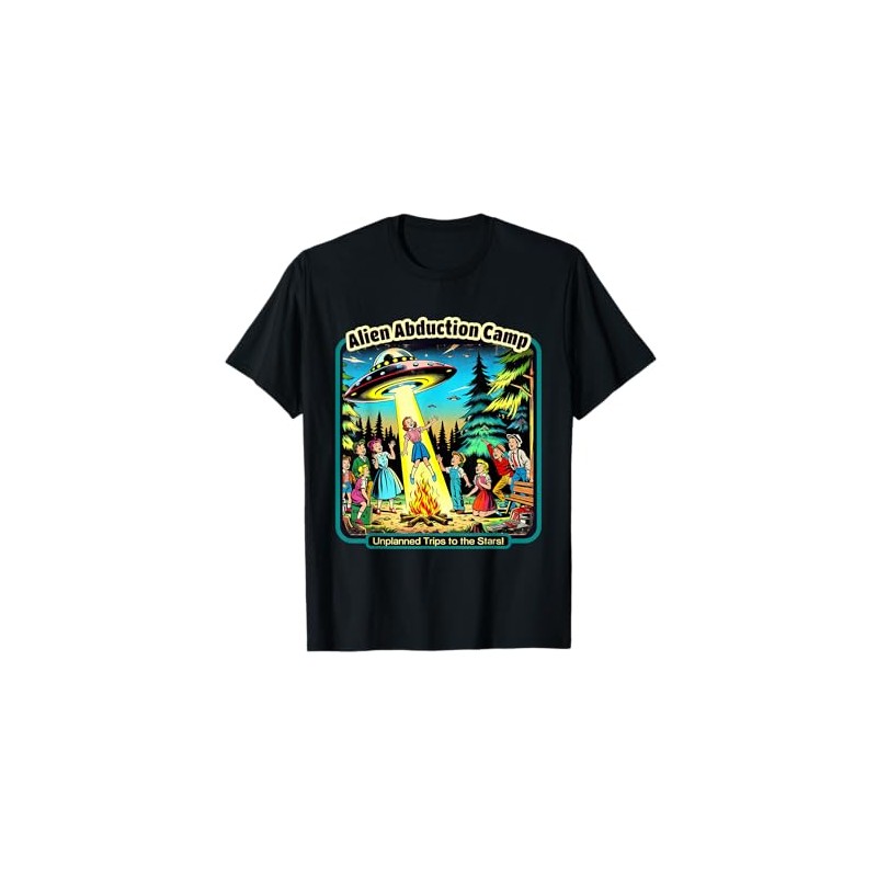 Funny Vintage Alien Abduction Camp UFO Alien T-Shirt