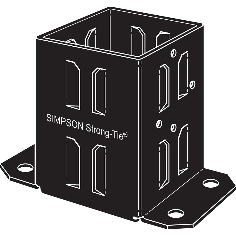 Simpson Strong-Tie FPBB44 E-Z Base Black Powder-Coated Post Base for
