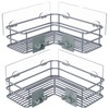 Nieifi Adhesive Corner Shower Caddy Shelf Basket Rack with Hooks,