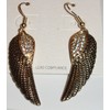Fashion Jewelry ~ Antique Goldtone Angel Wing Drop Earrings for