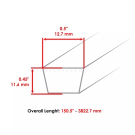 John Deere Drive Belt for John Deere SnowBlower D105 After-10000 M158130 M154295 (1/2x150")