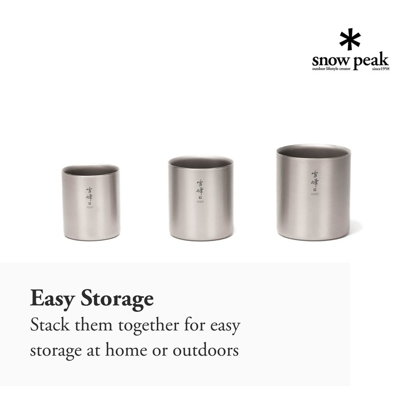 Snow Peak Titanium Double Wall Stacking Mug H450