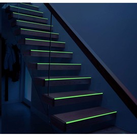 JSITON Glow in The Dark Tape - 33 FT X 0.5 Inch Luminous Photoluminescent/Luminescent Emergency Roll Safety Egress Markers Stairs, Walls, Steps, Exit Sign. Glowing Pro Theatre Stage Floor