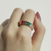 Michooyel Eternity Rainbow Ring Band Ring for Women Girls 18K