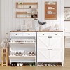 oneinmil Shoe Storage Cabinet, Farmhouse Shoes Organizer Cabinet with 2