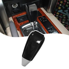 VKGUG Black Leather Piano Black Gear Shift Knob Shifter Compatible with Toyota Land Cruiser 4Runner Sequoia Tundra Tacoma Highlander RAV4 Lexus RX330 RX350 RX400h LX470 LS400 LS430