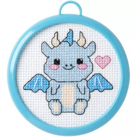 Bucilla DIY Bucilla Dragon Baby Kids Beginner Counted Cross Stitch Kit