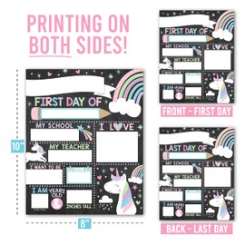 10-Cardstock-First and Last Day of School-Board-for Kids First Day of School-Board-Unicorn - Back to School Signs for Kids First Day of School-Board-Girl, Back to School Signs First and Last Day…