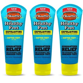 O'Keeffe's Pies saludables, crema exfoliante para pies, tubo de 3 onzas, paquete de 3