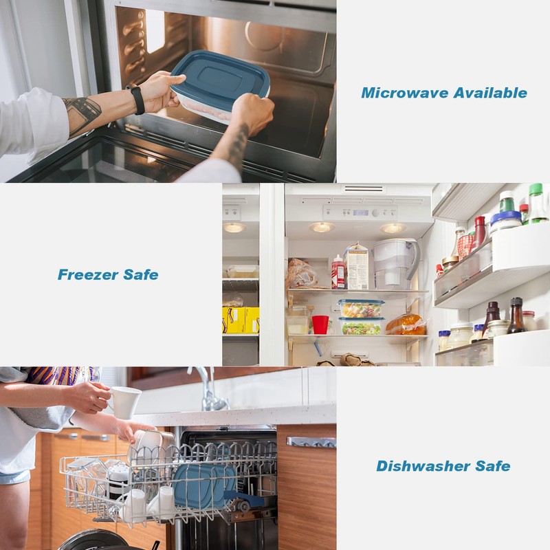 EFISH 5 Pieces Rectangular Plastic Cooling Container Food Storage Box