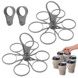 Daryunk 2 Pack Drinks Carrier, Foldable 6-Cup Coffee Carriers, Portable Drink Holder Tray with Handle, Ideal for Festivals, Sports, and Parties