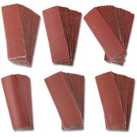 SPEEDWOX 120 PCS Micro Sander Kit 3.5 x 1.2 Inch Sand Paper Set 20 Sheets Each Of 80 120 180 240 400 600 Grit for Wood Work Finishing Corner Polishing DIY Project