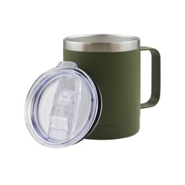 Termo De Acero Inoxidable 14 Oz (414ML) Térmico, Doble Capa, 10 Horas de Duración, Taza Para Café, Bebidas Frías y Calientes (Verde)                  
