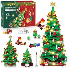 Advent Calendar 2025 Adult kids teen Boys Girls women men, Teenager boys girls LED Christmas Tree Building Set advent calendar 2025 for kids teens boys ,24 Boxes 1100+ Pcs Christmas advent Calendars Building Blocks,kid teen adults advent calendars 2025