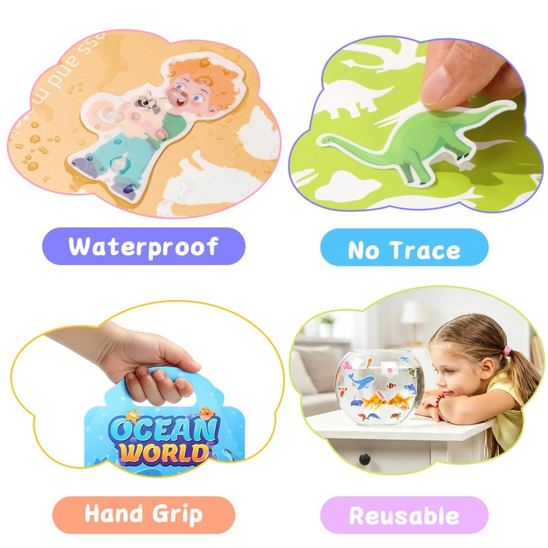 BuyCard 6 Pack Reusable Sticker Book for 2 3 4