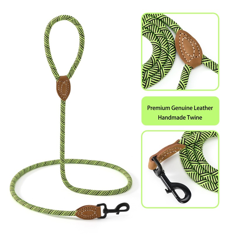 Mile High Life leather dog lead, reinforced handle, climbing, with