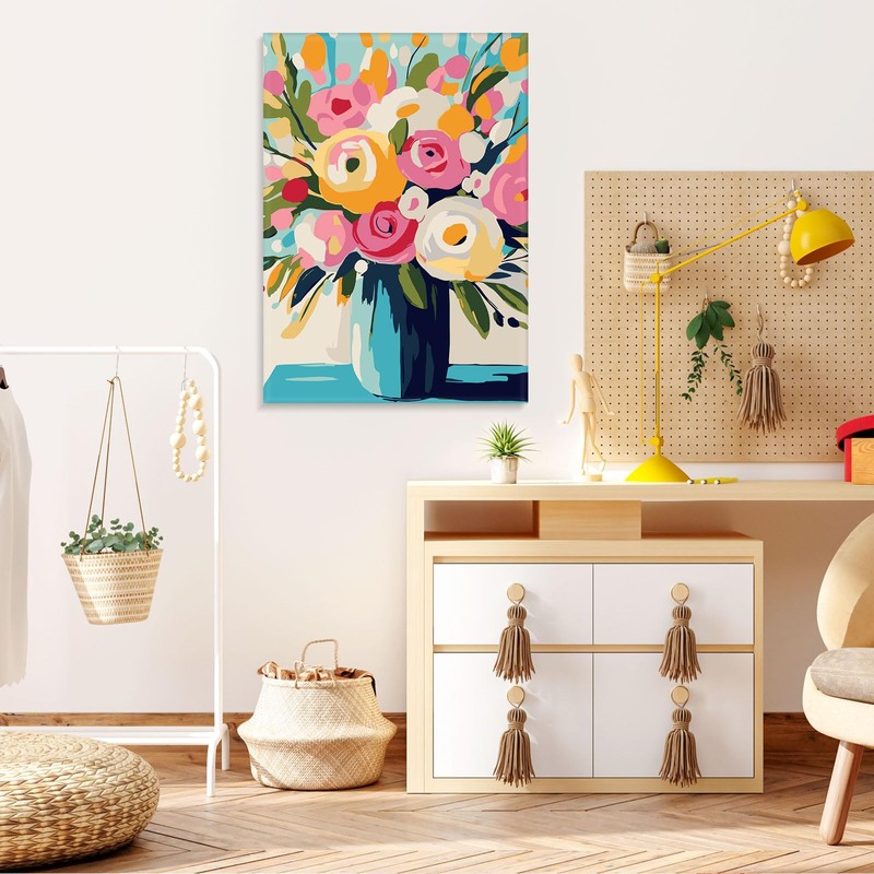 MOGTAA Paint by Numbers for Adults Beginner with Frame, Flowers