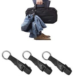 Jacket Holder Luggage Belt Set of 3, Convenient for Travel, Free Both Hands, Luggage Strap, Suitcase Luggage Hanging, Adjustable, Lost Prevention, Carrying a Scarf, Travel Supplies (Black)