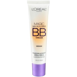 L'Oréal Paris - Maquillaje facial Makeup Magic Skin Beautifier BB Cream, humectante teñido, mediano, 1 onza líquida
