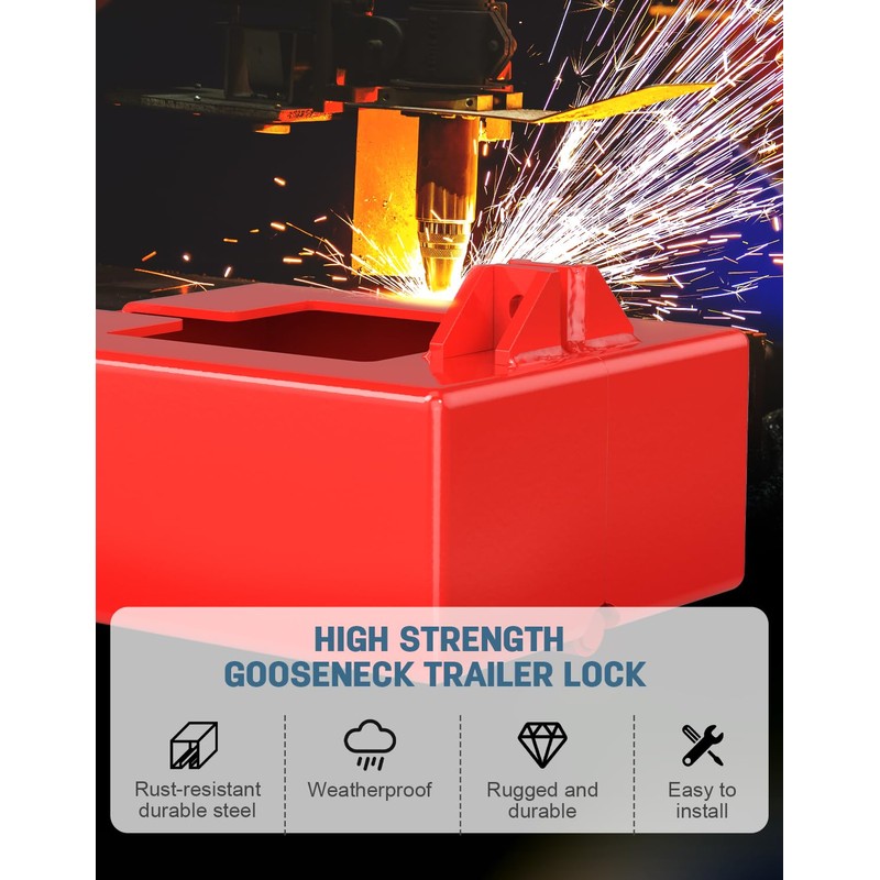 Gooseneck Trailer Lock, Heavy Duty Trailer Lock Fits Round &
